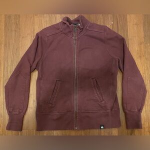 American Giant Sweatshirt Womens L Maroon Burgundy Full Zip Mock Neck